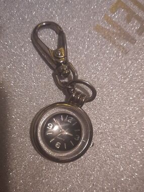 Black And Clear Keychain Pocket Watch -